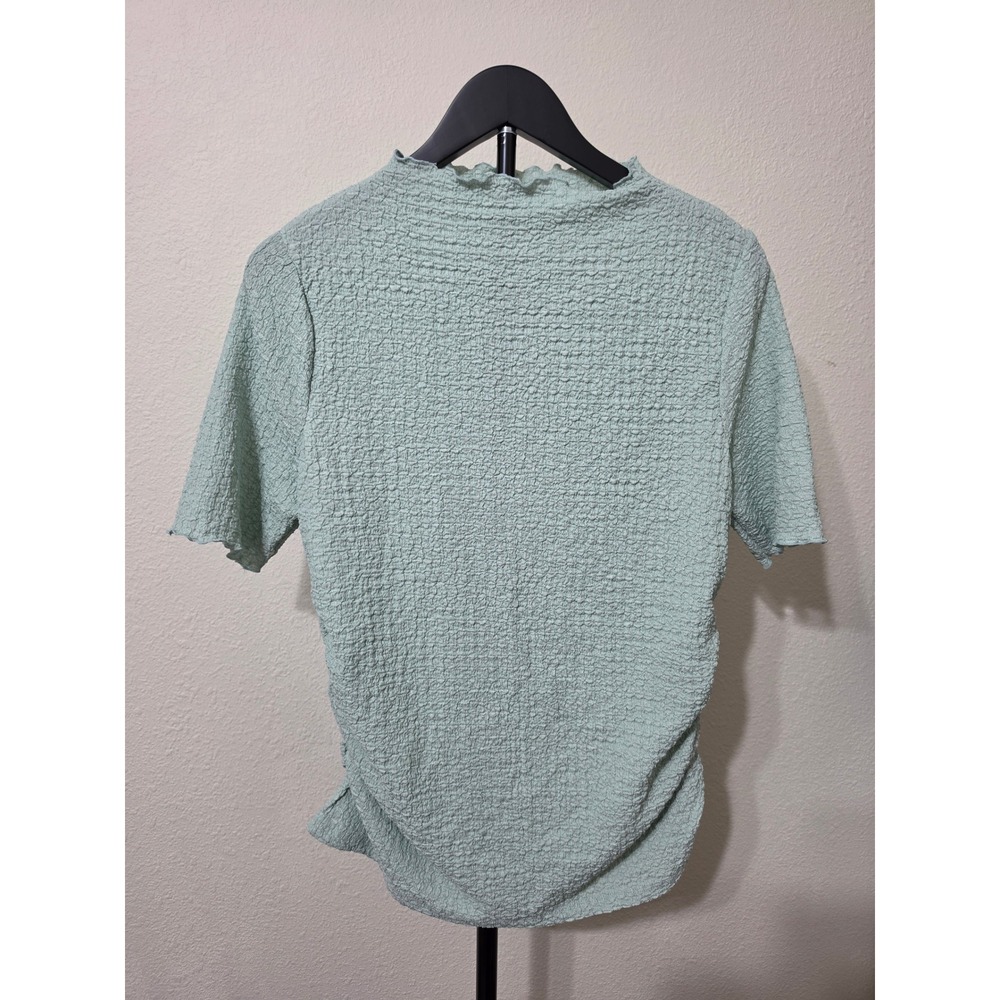 A New Day Womens Light Green Popcorn Textured Mock Neck Top G9K045 L